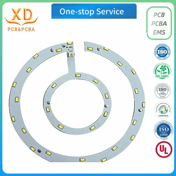 Custom SMD LED PCB PCBA Assembly, LED Panel PCB LED Lamp Aluminum Substrate PCB For Round & Ring LED Lighting Module